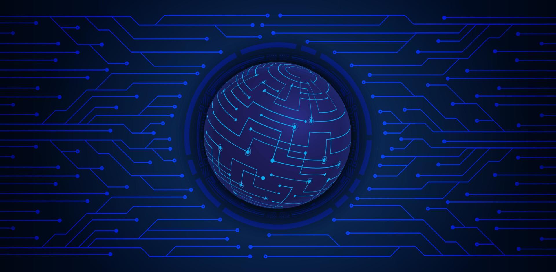 Modern Holographic Globe on Technology Background vector