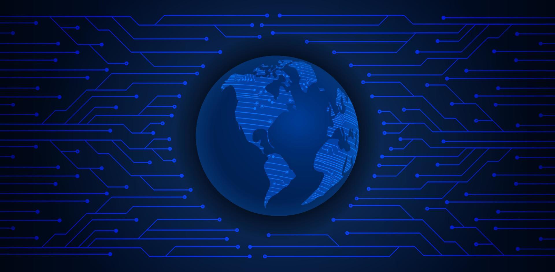 globo holográfico moderno sobre fondo de tecnología vector