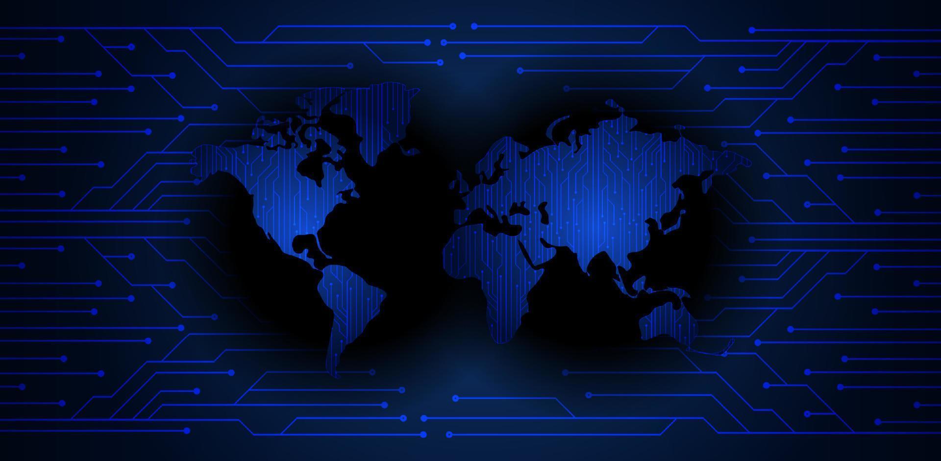 Modern World Map Holograph on Technology Background vector