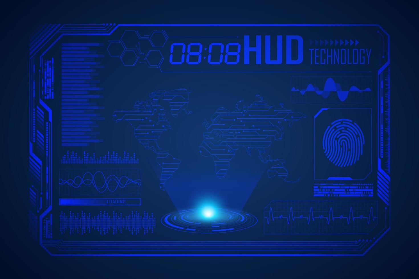 Modern HUD Technology Screen Background vector