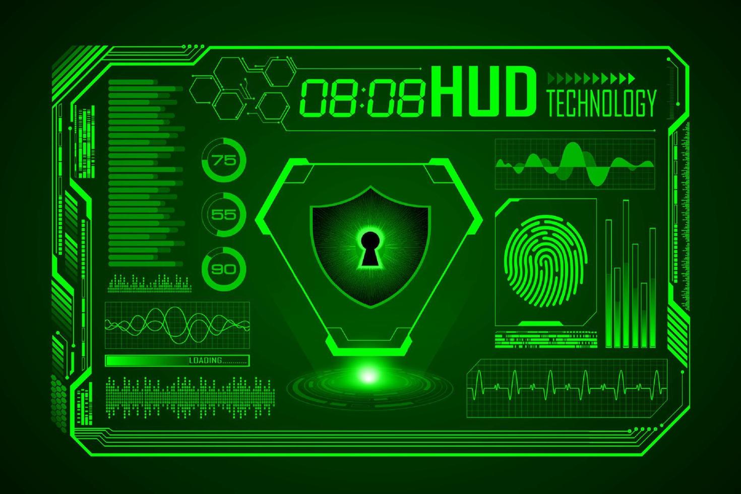 Modern HUD Technology Screen Background vector