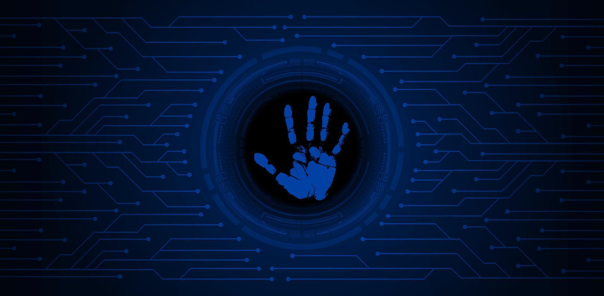 Modern Cybersecurity Technology Background with fingerprint vector