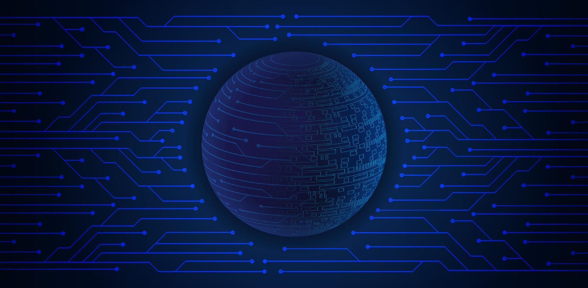 Modern Holographic Globe on Technology Background vector