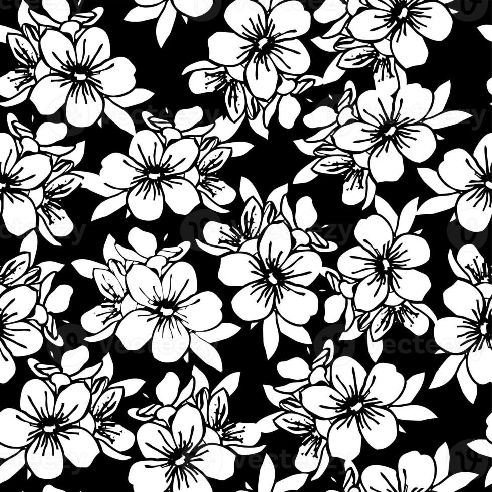 seamless floral pattern of white flowers on a gray background, texture, repeat pattern, design photo