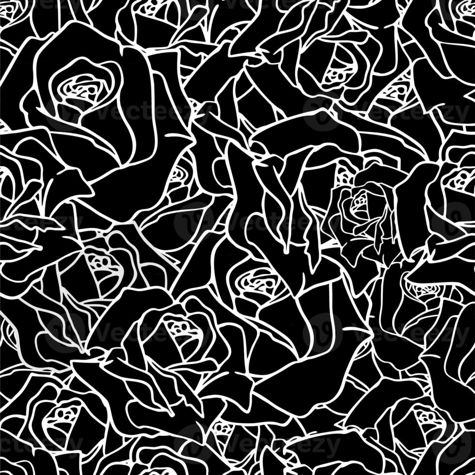 black and white seamless floral asymmetric pattern, monochrome repeat pattern, texture, design photo