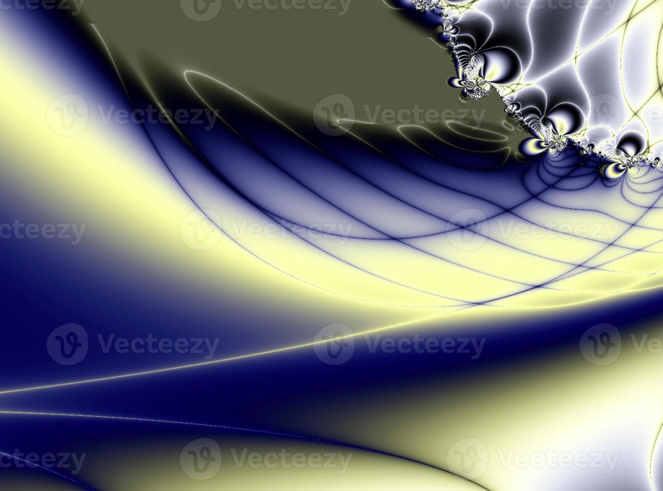 bright abstract blue-yellow pattern from lines of weaves and flowers, background, design photo