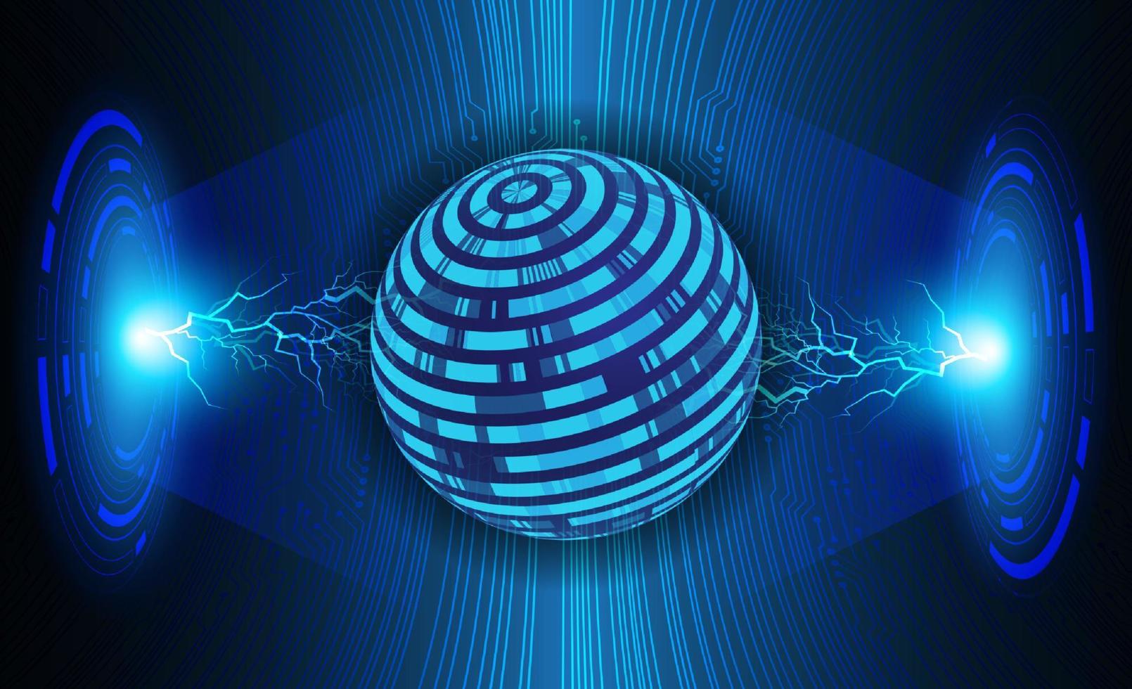 Modern Holographic Globe on Technology Background vector