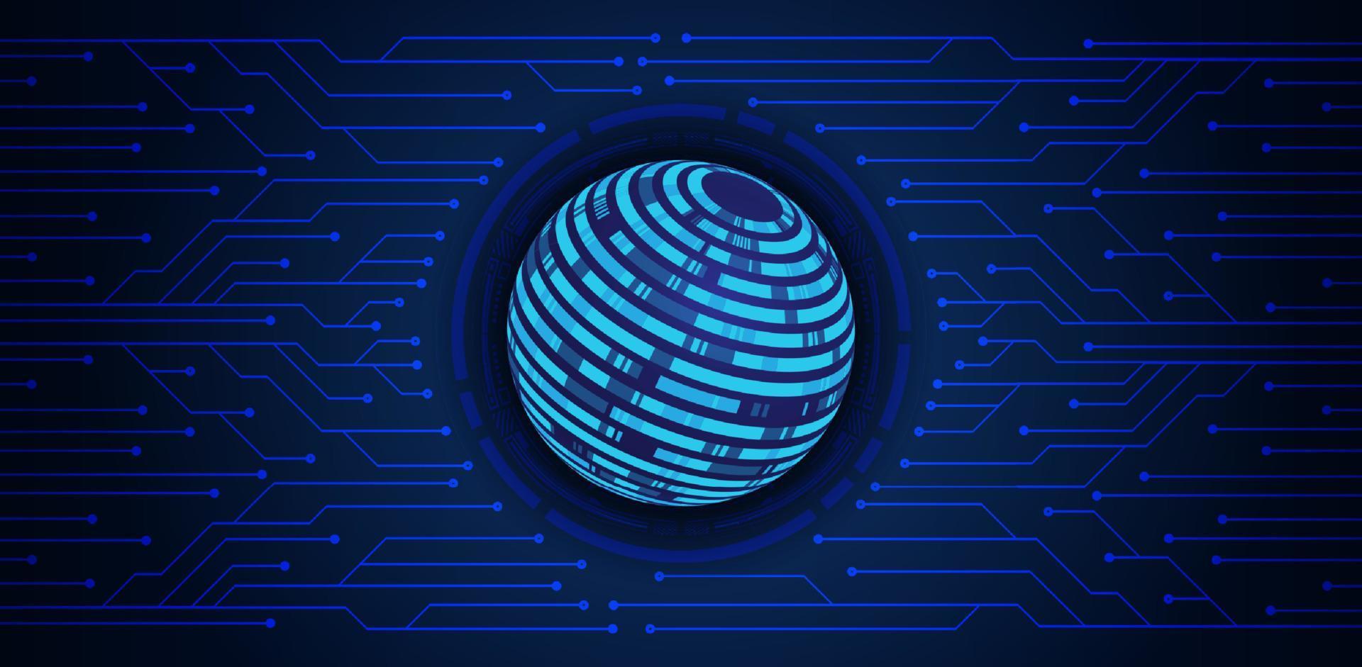 Modern Holographic Globe on Technology Background vector