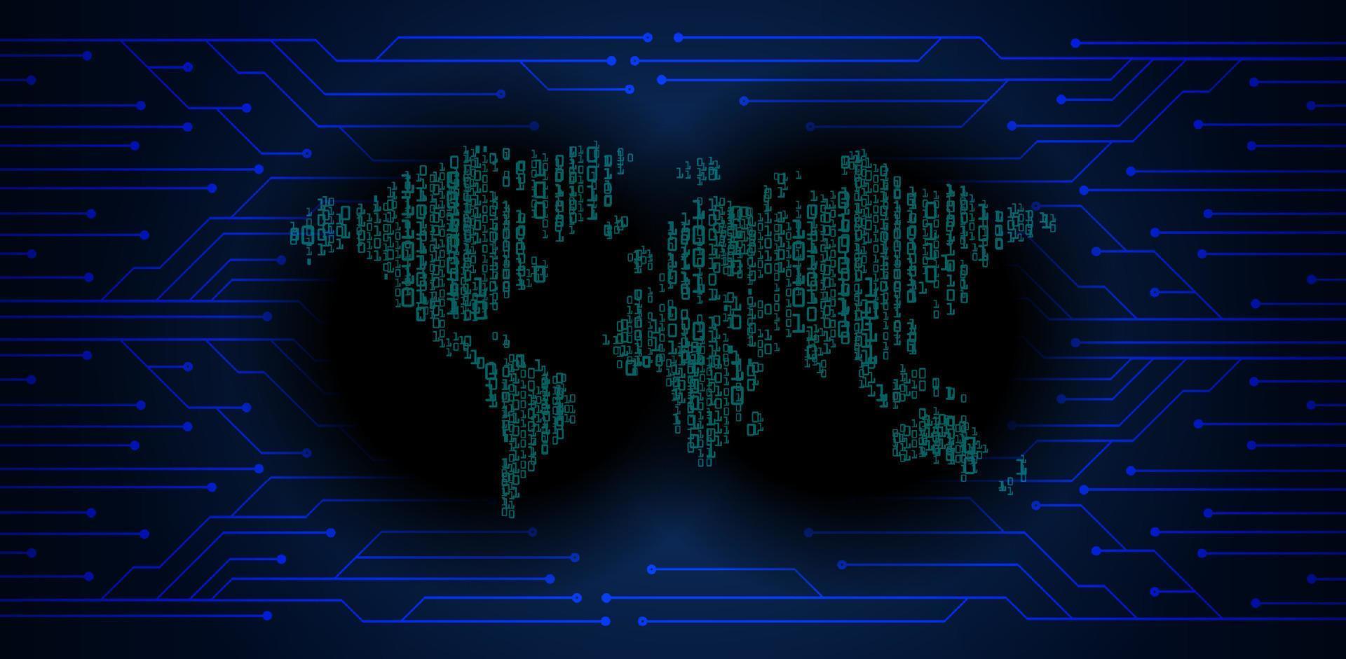 Modern World Map Holograph on Technology Background vector