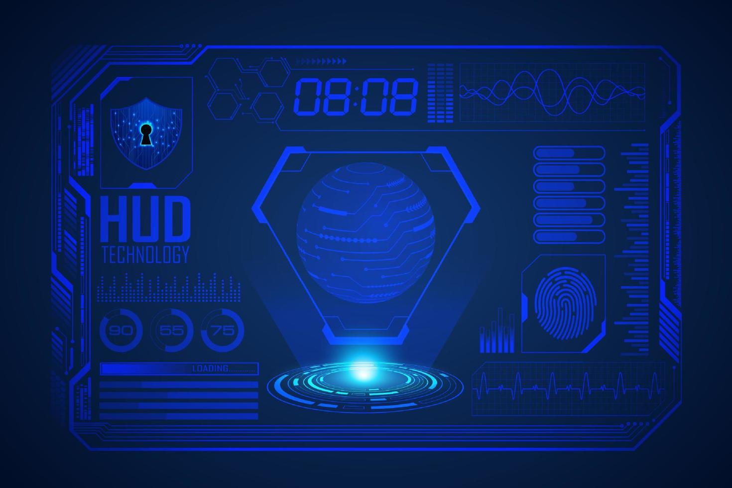 Modern HUD Technology Screen Background vector