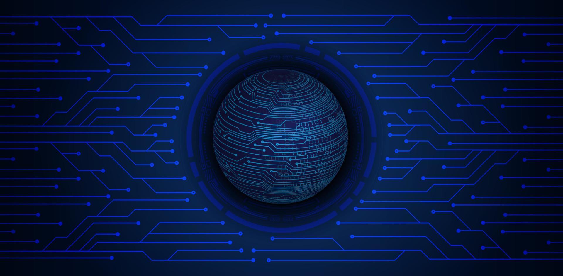 Modern Holographic Globe on Technology Background vector