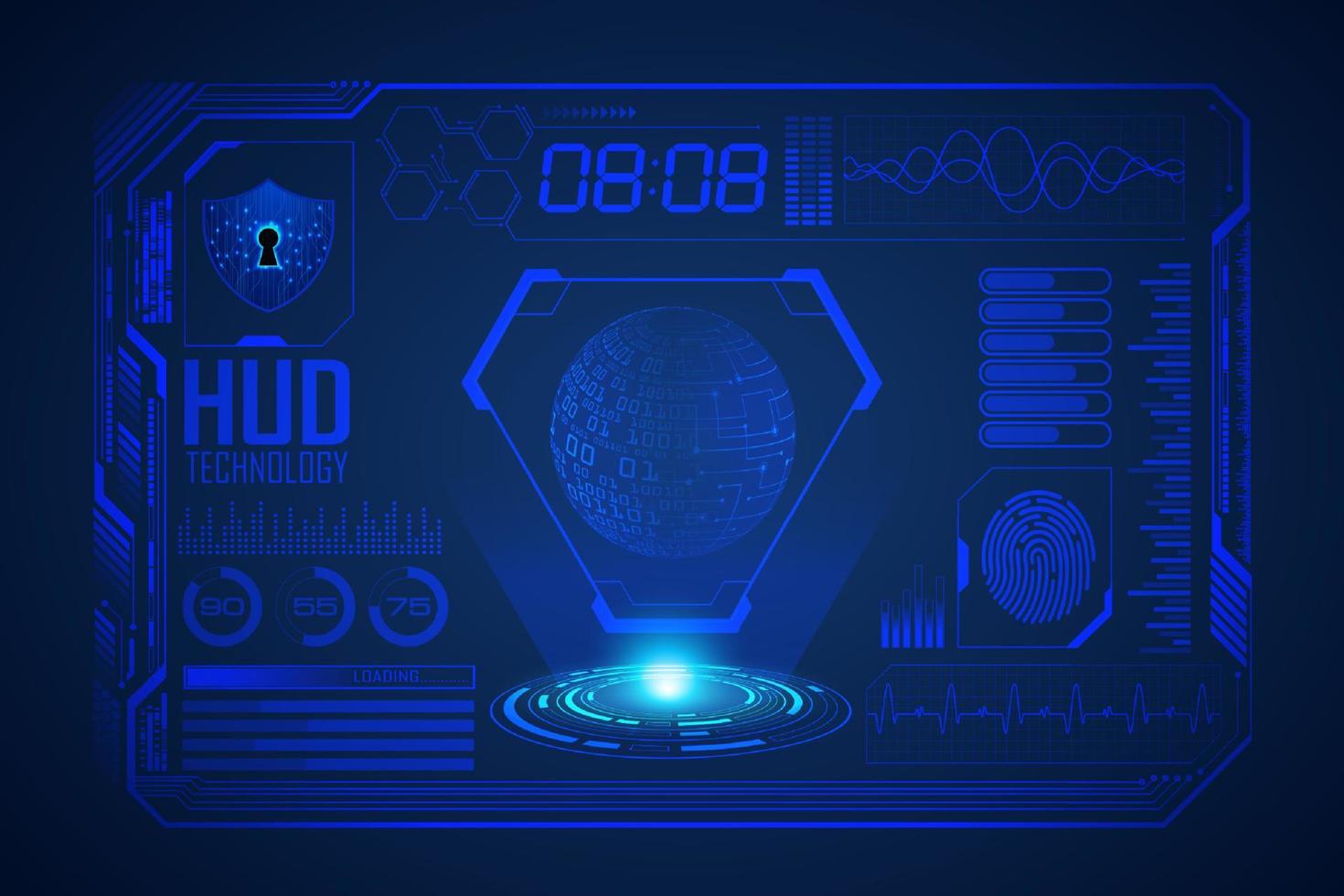 Modern HUD Technology Screen Background vector