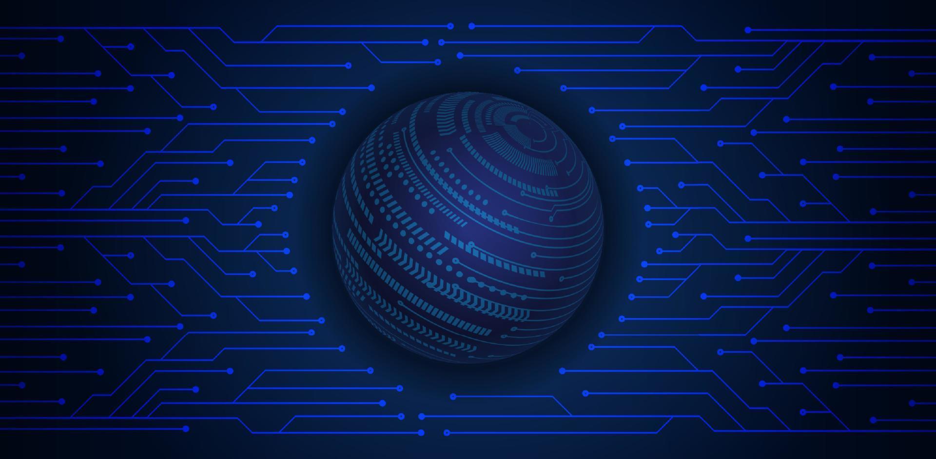 Modern Holographic Globe on Technology Background vector