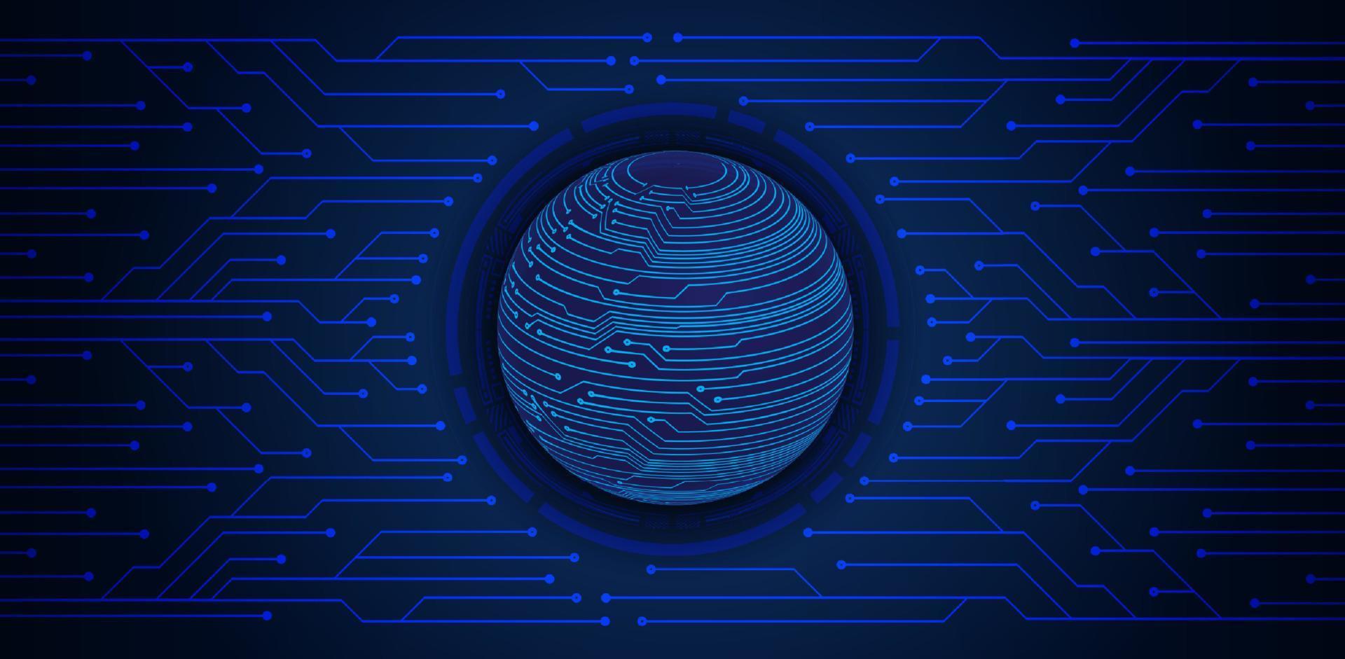 globo holográfico moderno sobre fondo de tecnología vector