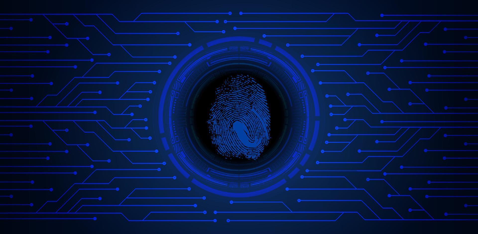 Modern Cybersecurity Technology Background with fingerprint vector