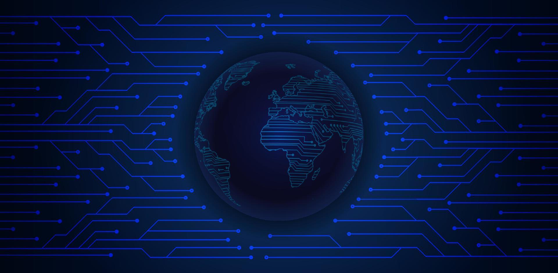 globo holográfico moderno sobre fondo de tecnología vector