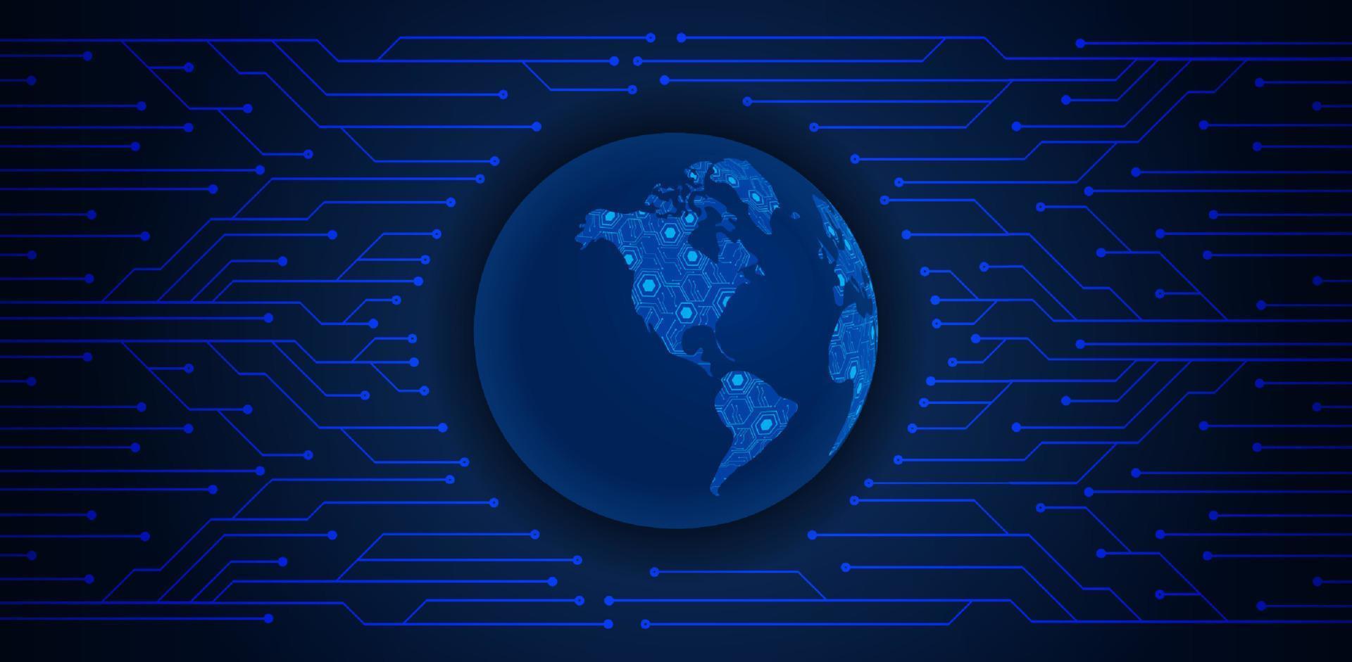 globo holográfico moderno sobre fondo de tecnología vector