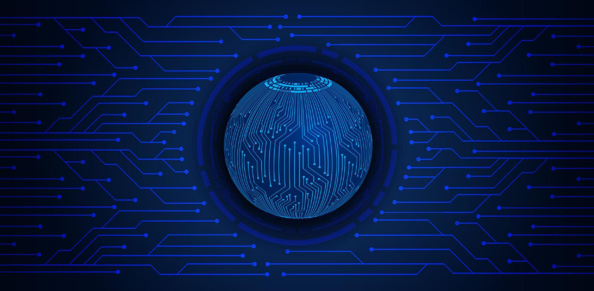 Modern Holographic Globe on Technology Background vector