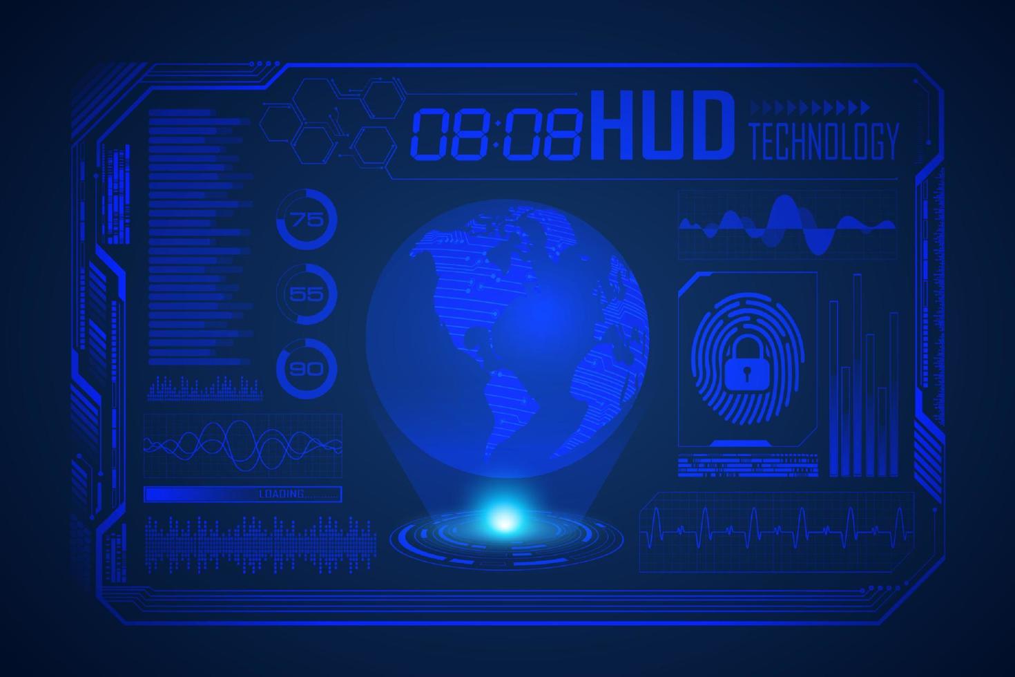 Modern HUD Technology Screen Background vector