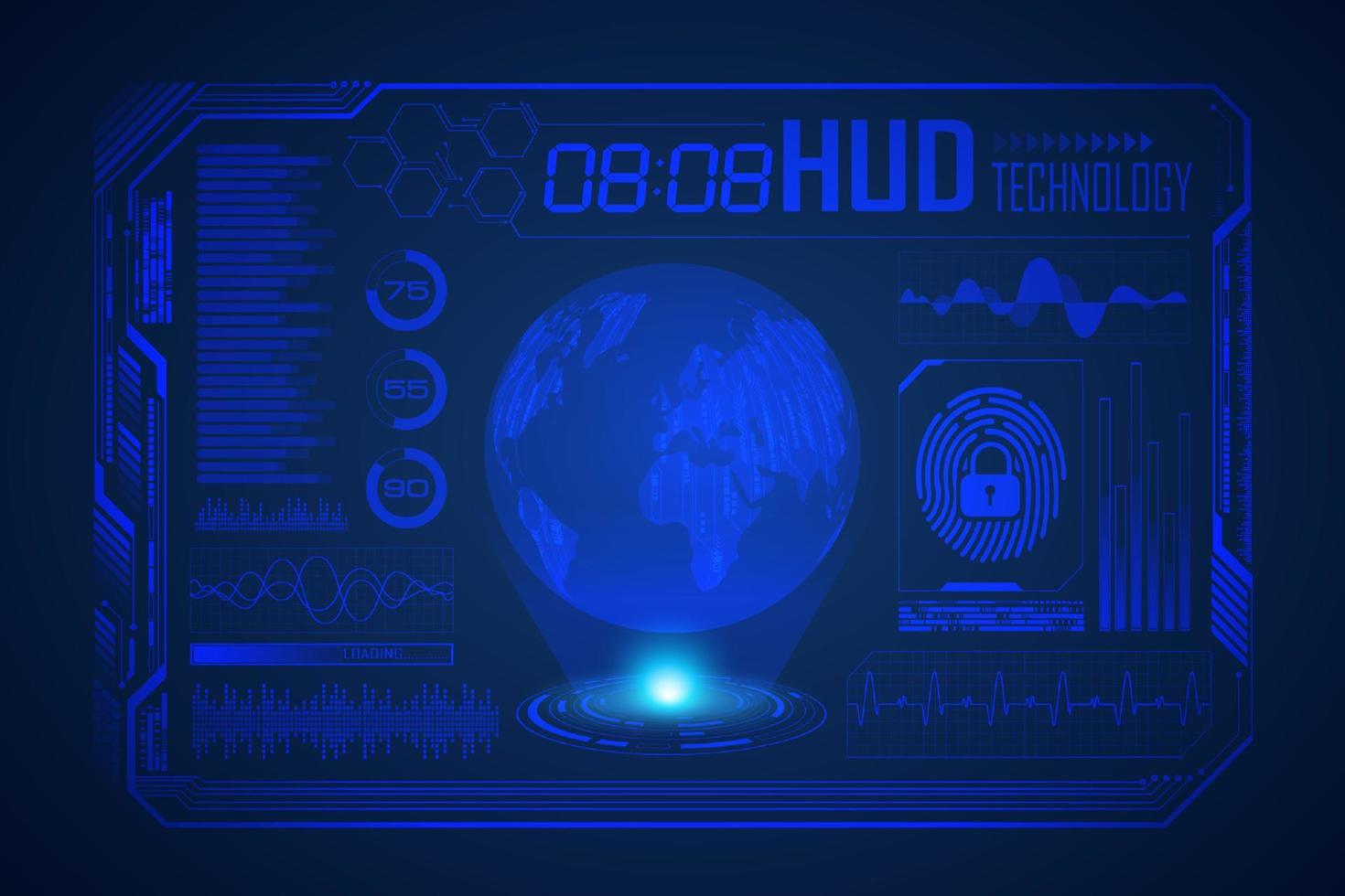 Modern HUD Technology Screen Background vector