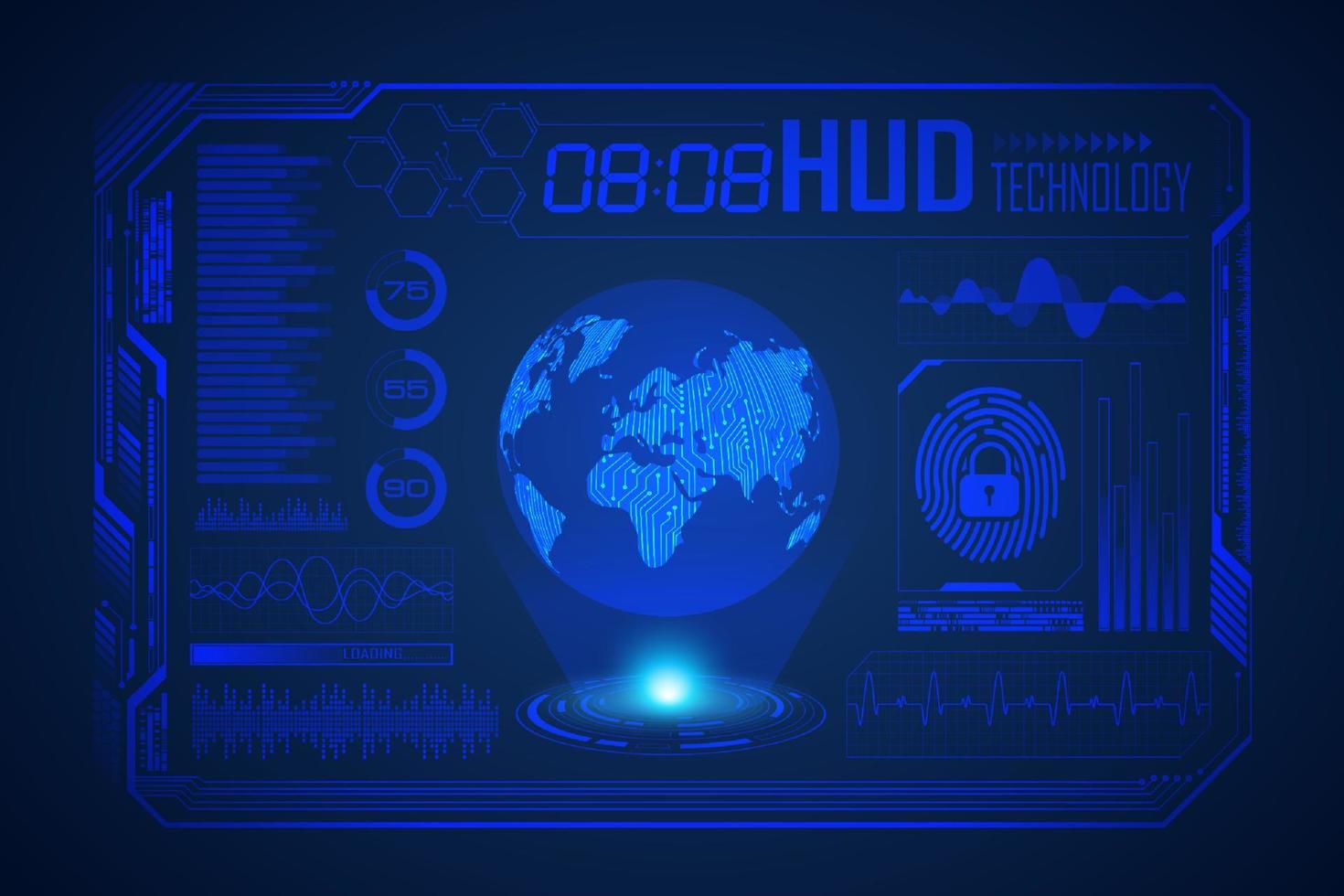 Modern HUD Technology Screen Background vector