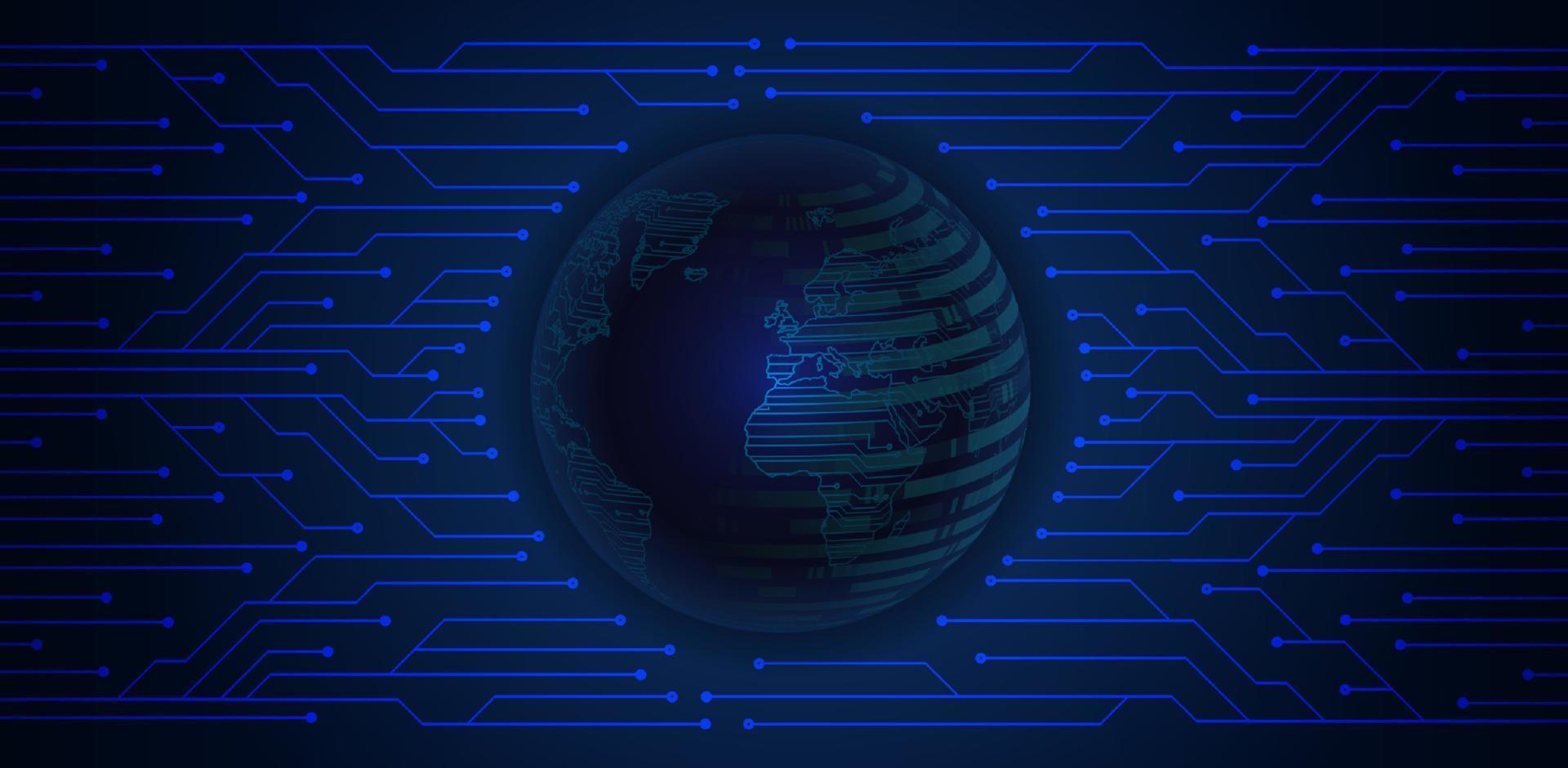 Modern Holographic Globe on Technology Background vector