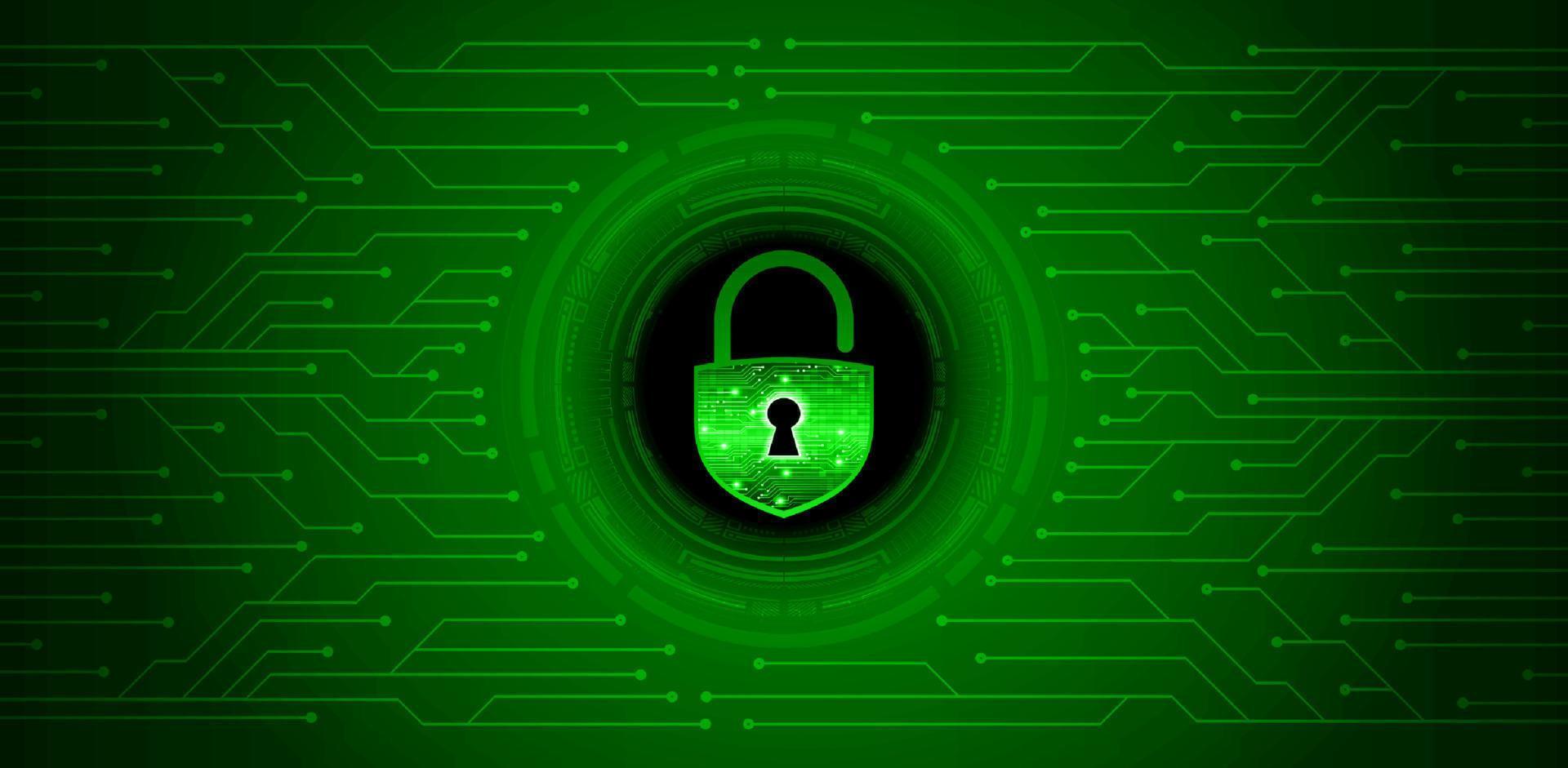 Modern Cybersecurity Technology Background with padlock vector