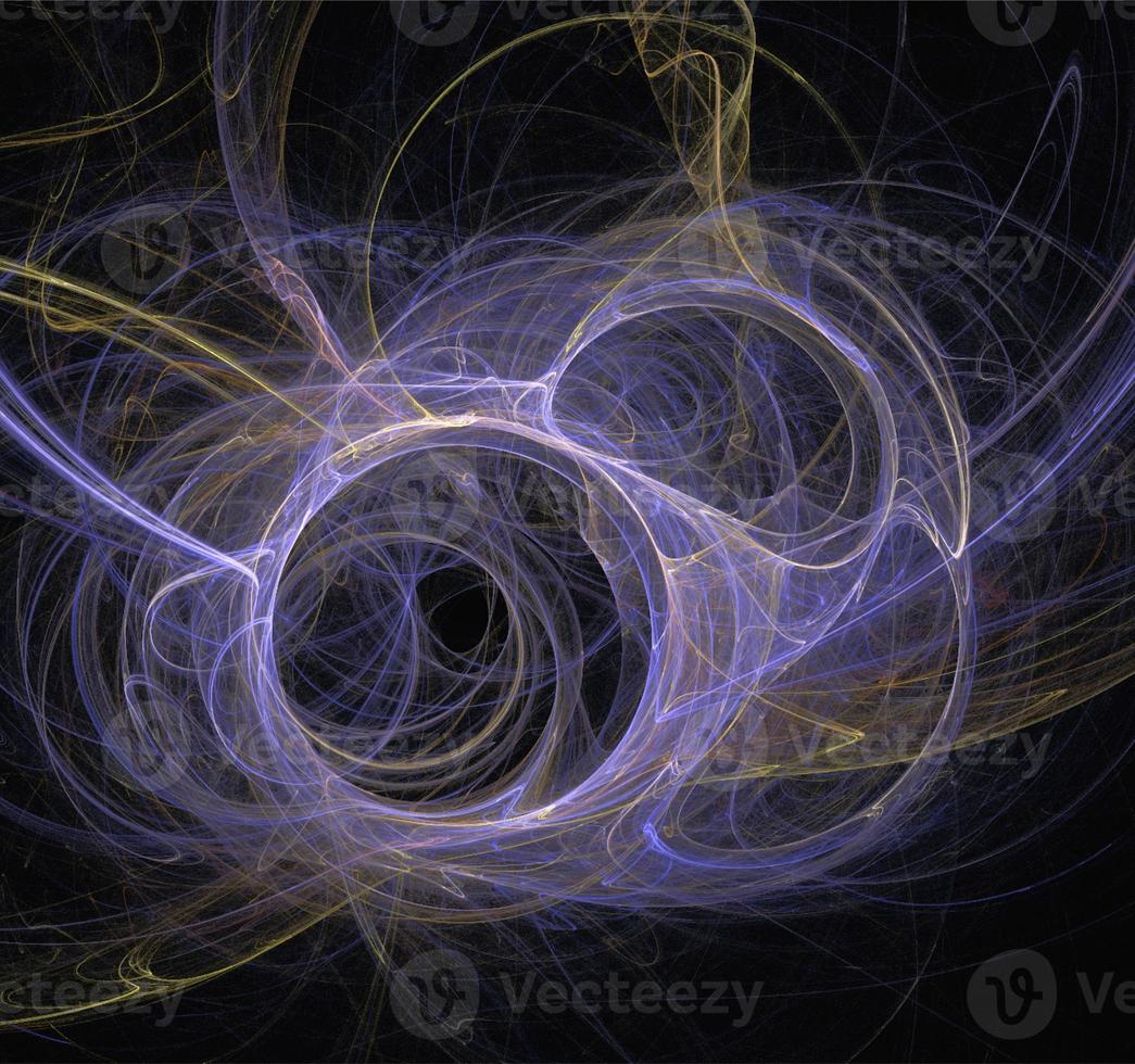space fantasy illustration of blue planetary system on dark space background, art, design photo