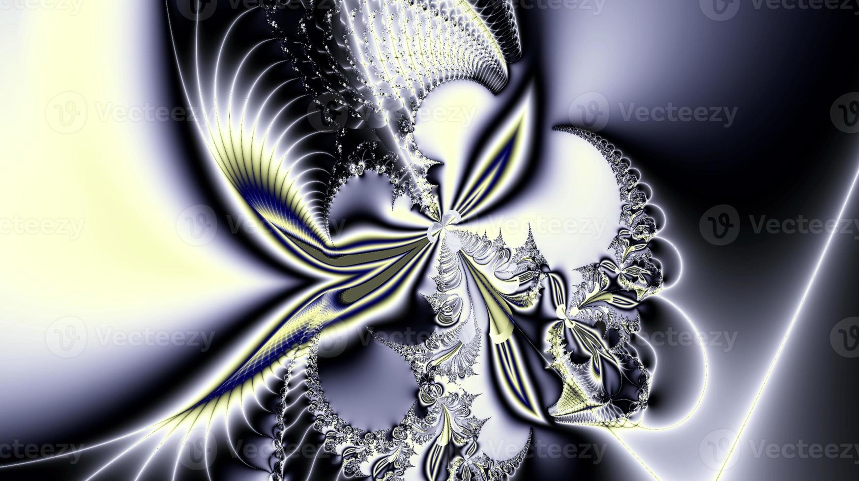 bright abstract blue-yellow pattern from lines of weaves and flowers, background, design photo