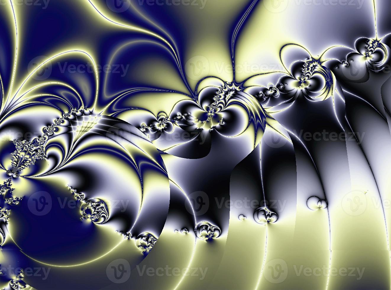 bright abstract blue-yellow pattern from lines of weaves and flowers, background, design photo