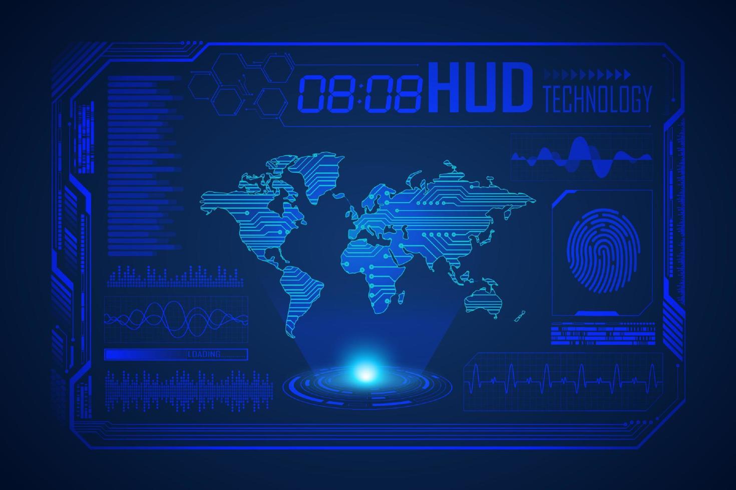 Modern HUD Technology Screen Background vector