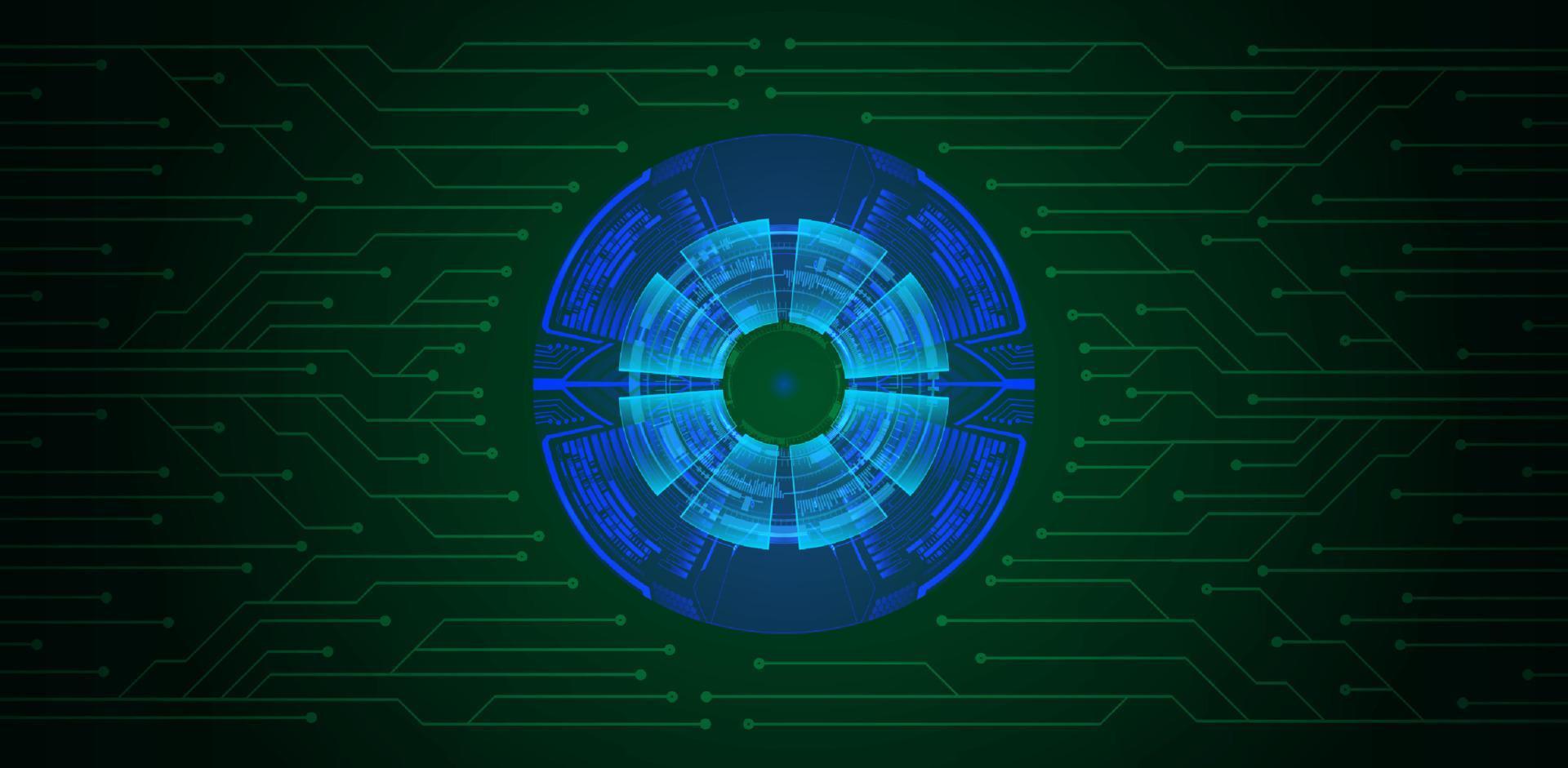 Modern Cybersecurity Technology Background with Eye vector