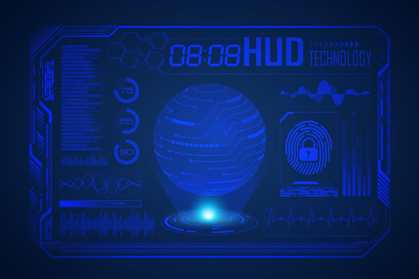 Modern HUD Technology Screen Background vector