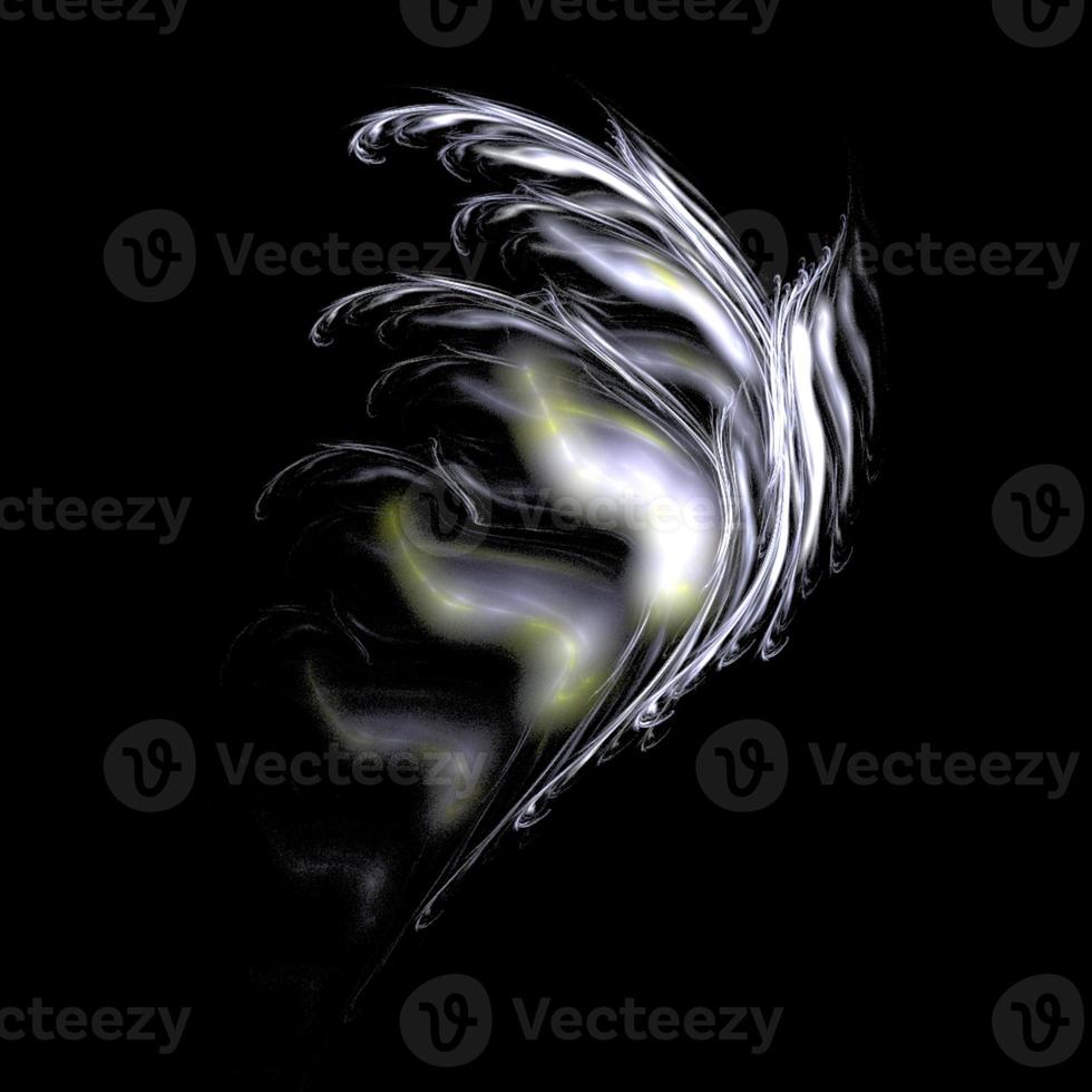 white abstract element on black background, digital graphic, background, modern design photo