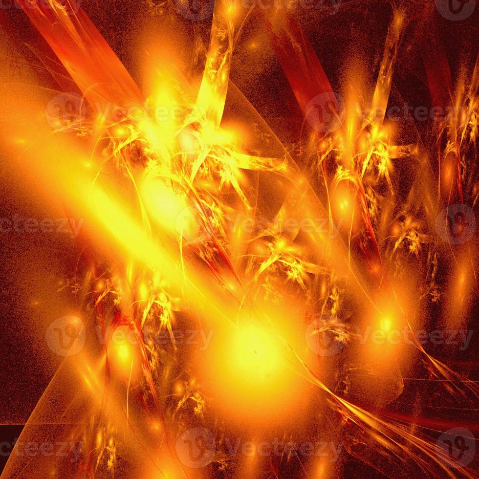 bright abstract background of glowing weaves of orange lines on a dark background, design, illustration photo