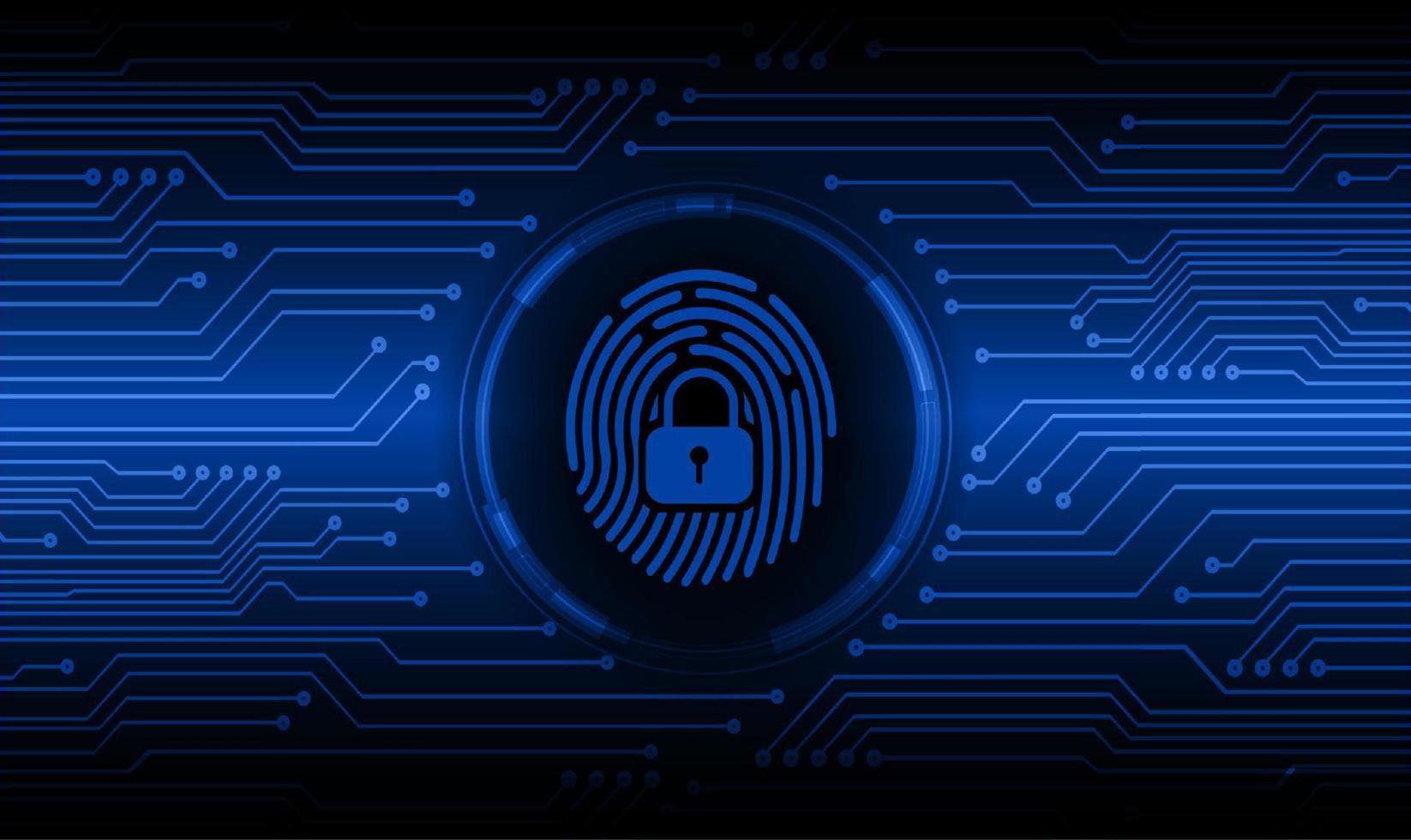 Modern Cybersecurity Technology Background with finger print vector