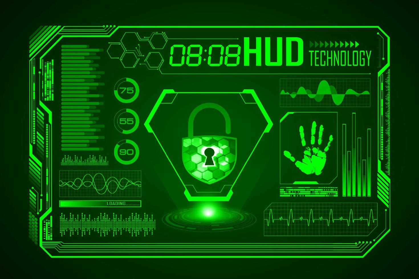 fondo de pantalla de tecnología hud moderna vector