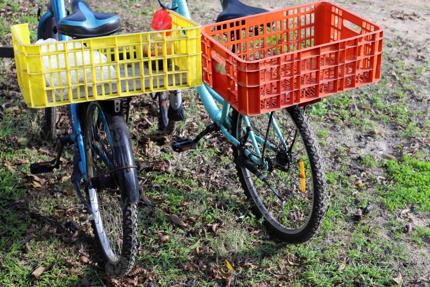 Bicycle in the city park near the sea. photo