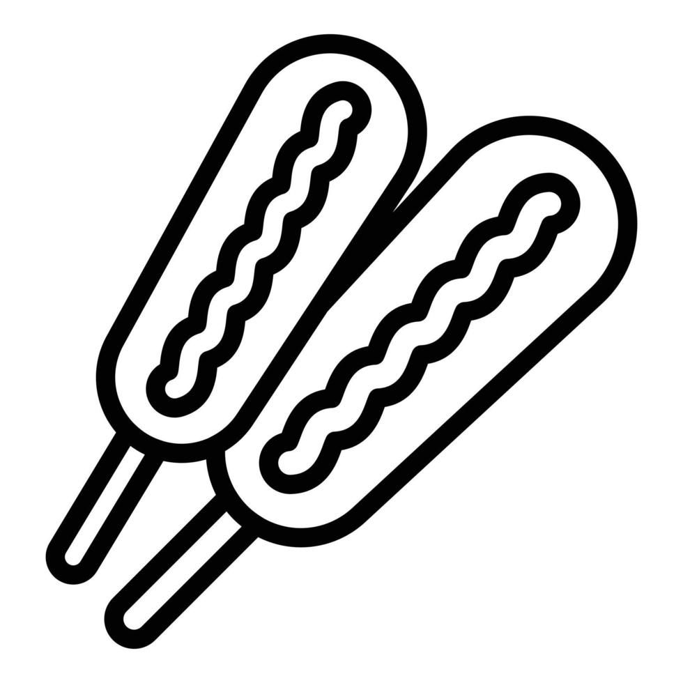 Corn dog icon outline vector. Hot food vector