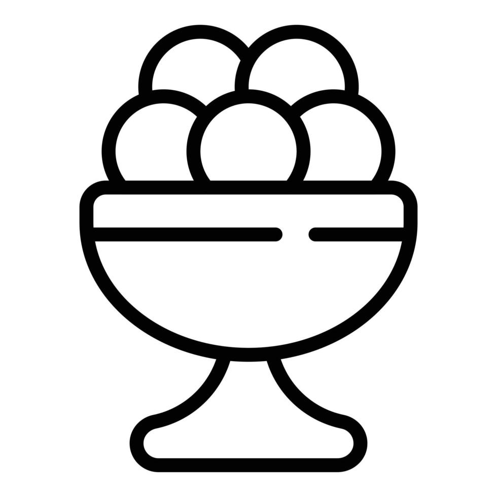 Ice ball food icon outline vector. Asian food vector