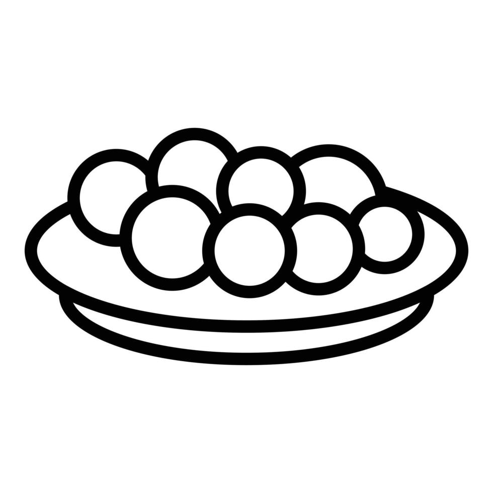 Meat balls icon outline vector. Baked dish vector