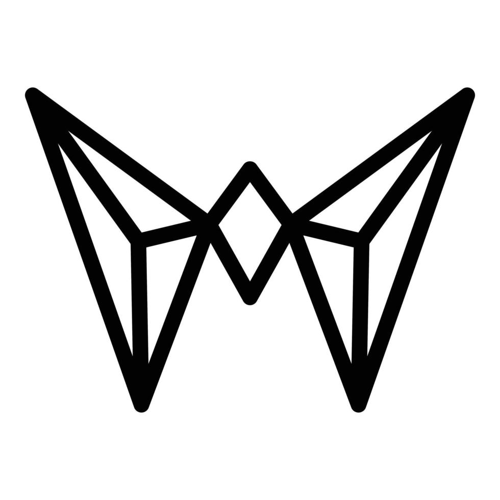 Origami bat icon outline vector. Paper art vector