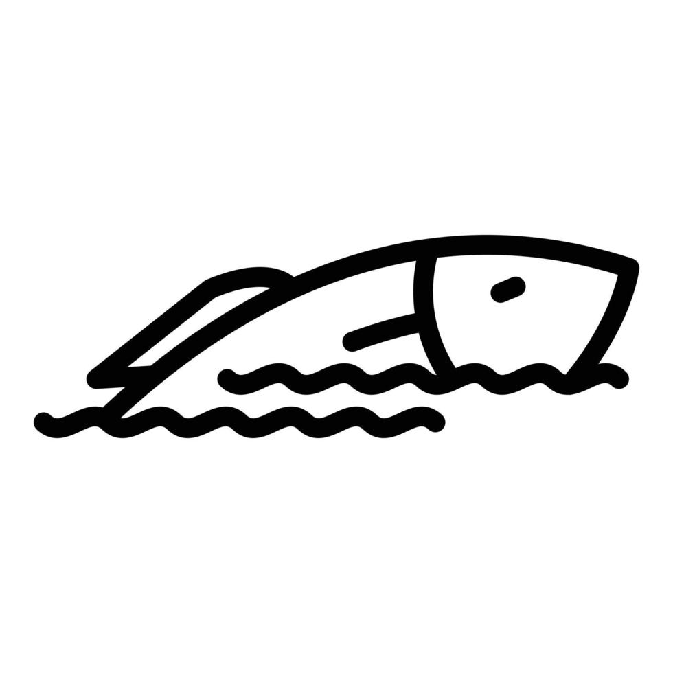 vector de contorno de icono de arenque de natación. almacenar pescado