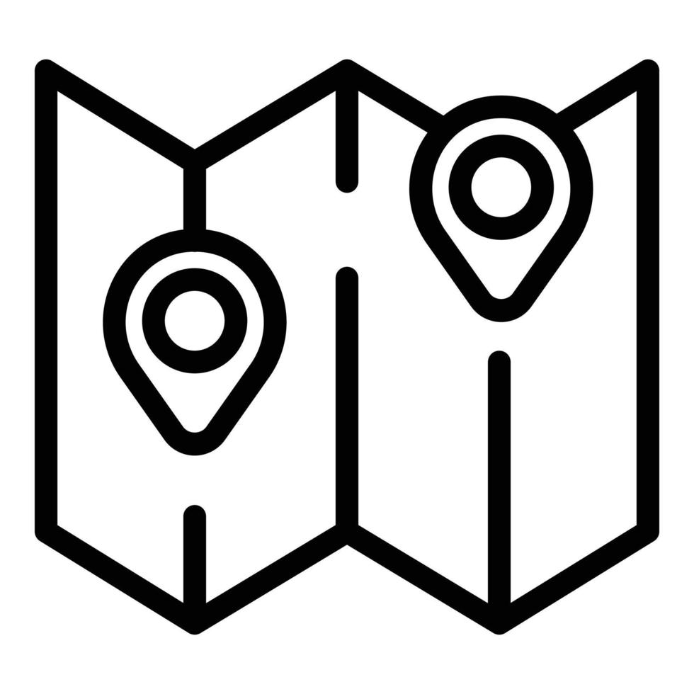 Refugee location map icon outline vector. Help seeker vector