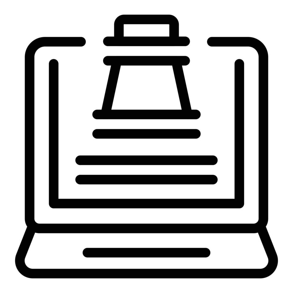 Computer chess game icon outline vector. Online board vector