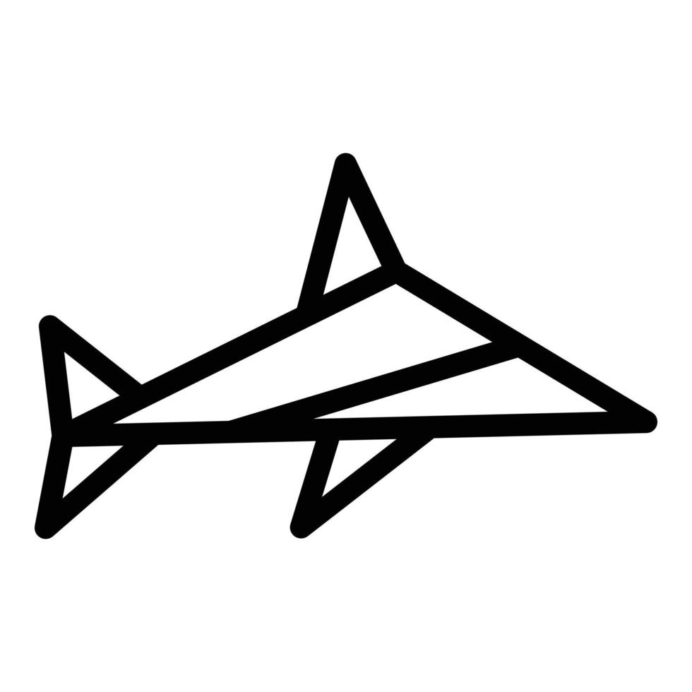 vector de contorno de icono de delfín de origami. animales geométricos