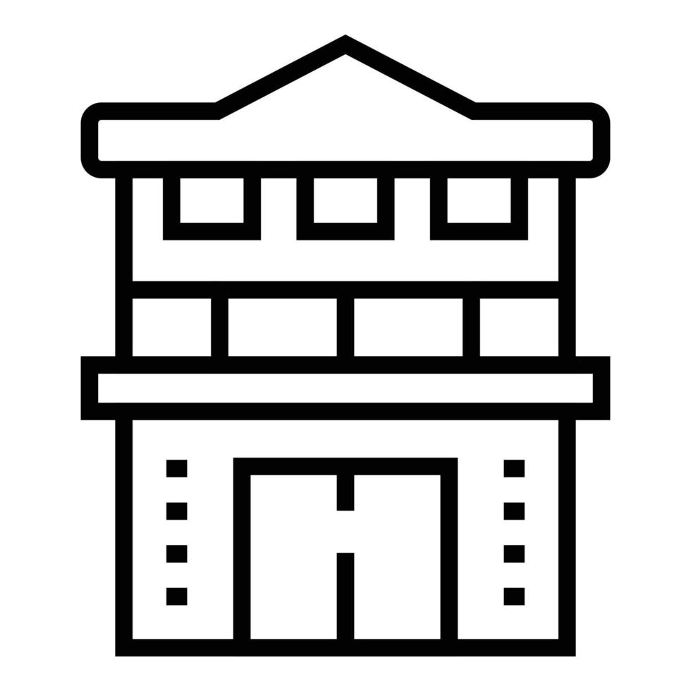 Villa house icon outline vector. Real cottage vector