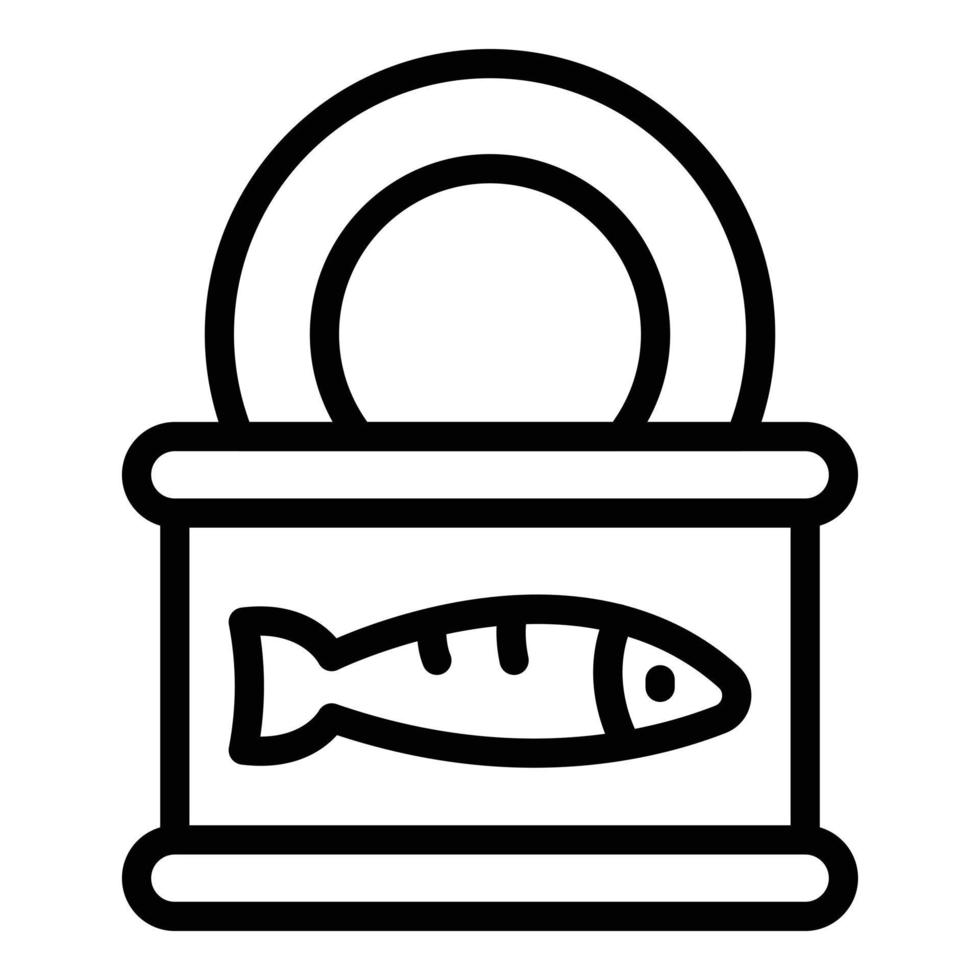 Fish tin can icon outline vector. Oil food vector