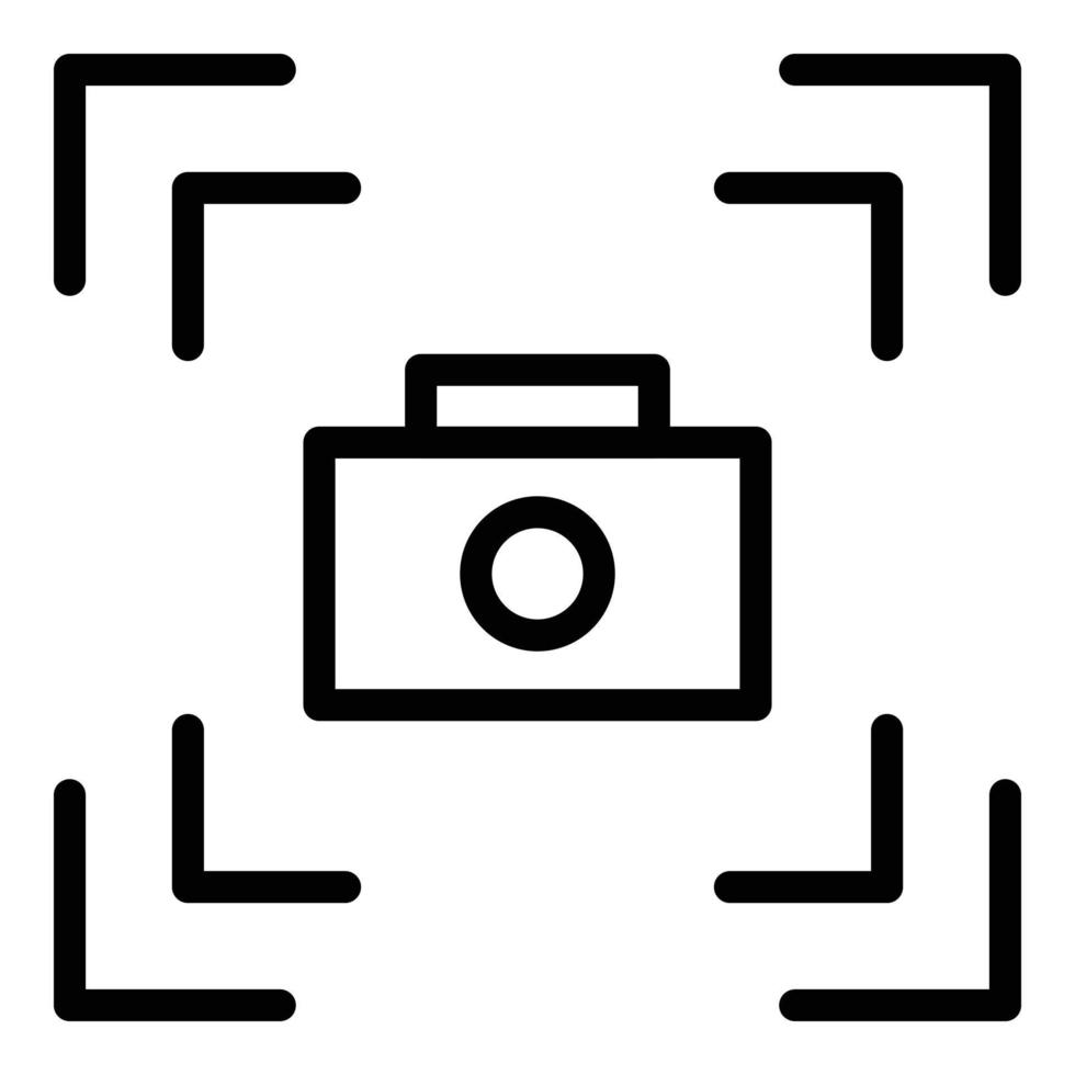 Focus camera icon outline vector. Screen image vector