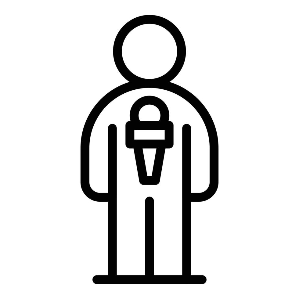 Camera reporter interview icon outline vector. Media studio vector